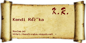 Kendi Réka névjegykártya